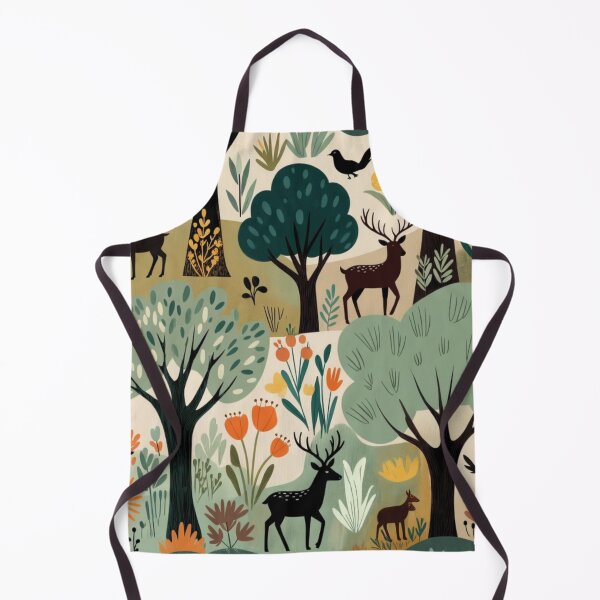Item preview, Earthy Nordic Forest Seamless Pattern Woodland Wildlife Scape designed and sold by Nexus Space.