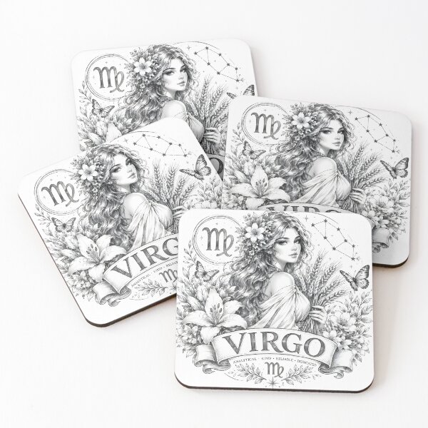 Item preview, Virgo Floral Maiden Analytical Kind Reliable Zodiac Art designed and sold by Zodiac Celestial Art.