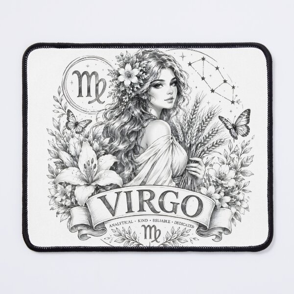 Item preview, Virgo Floral Maiden Analytical Kind Reliable Zodiac Art designed and sold by Zodiac Celestial Art.
