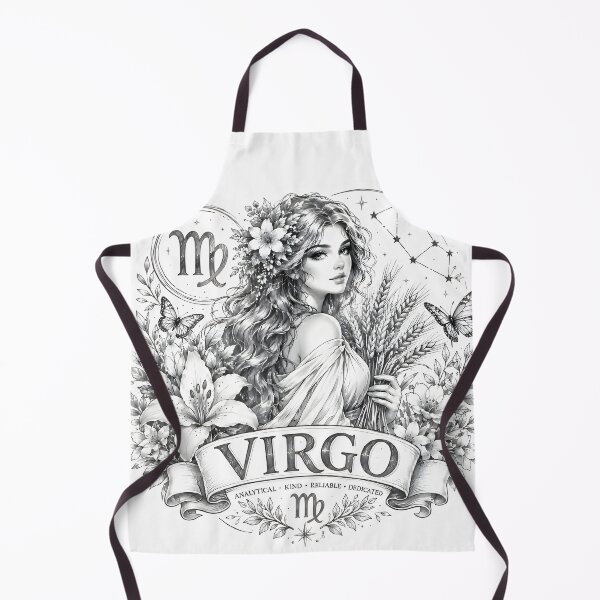 Item preview, Virgo Floral Maiden Analytical Kind Reliable Zodiac Art designed and sold by Zodiac Celestial Art.