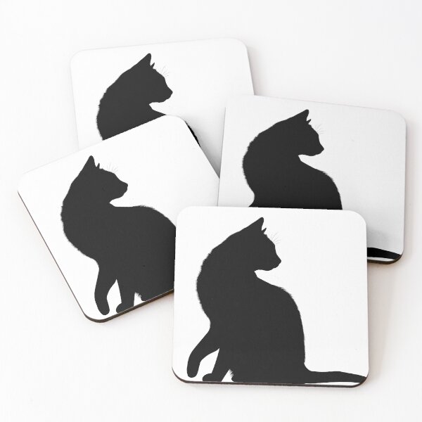 Item preview, Minimal Black Cat Silhouette Cute Eyes designed and sold by Hoodybaba.