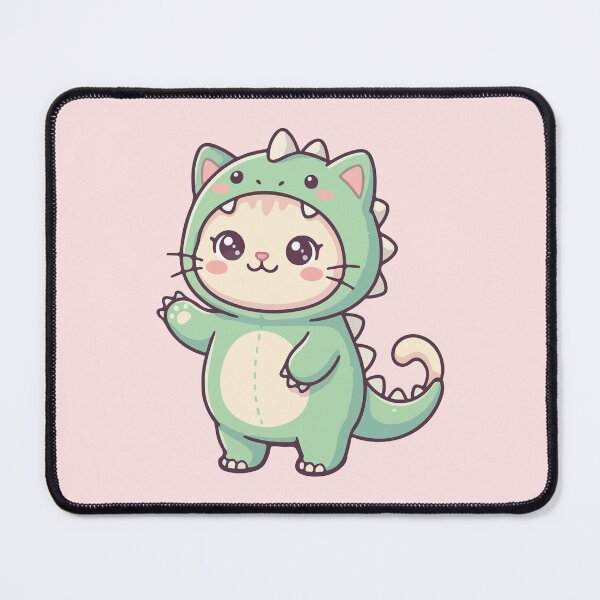 Item preview, Cute Kawaii Cat in Dinosaur Onesie designed and sold by BrownHorse90s.