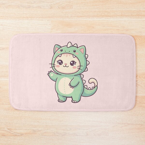 Item preview, Cute Kawaii Cat in Dinosaur Onesie designed and sold by BrownHorse90s.