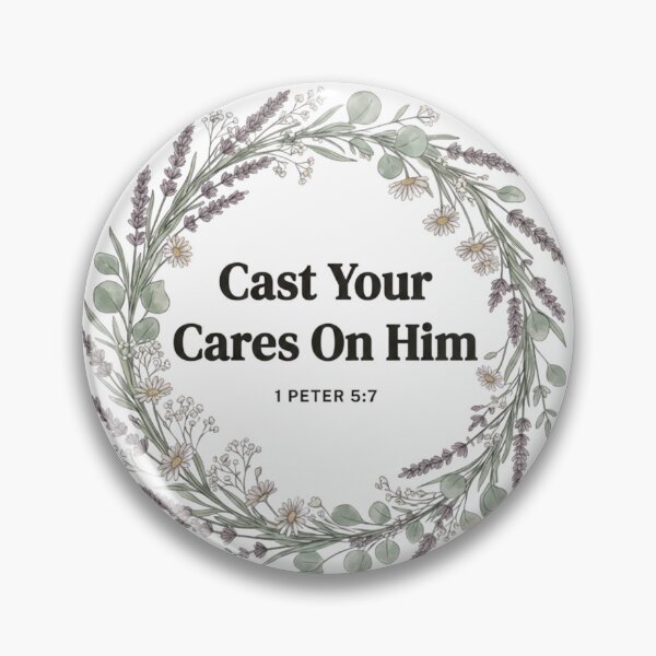 Item preview, Cast Your Cares On Him Christian Floral Bible Verse Art designed and sold by Kayshies8120.