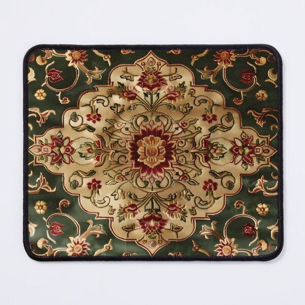 Item preview, Emerald Persian Floral Medallion Rug | Vintage Oriental Carpet Pattern designed and sold by GrinGalore.