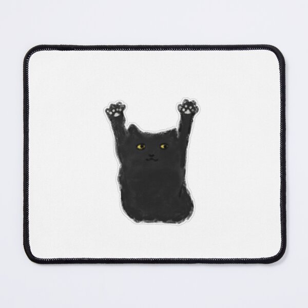Item preview, Cute Black Cat with Hands Up designed and sold by raun.draw.