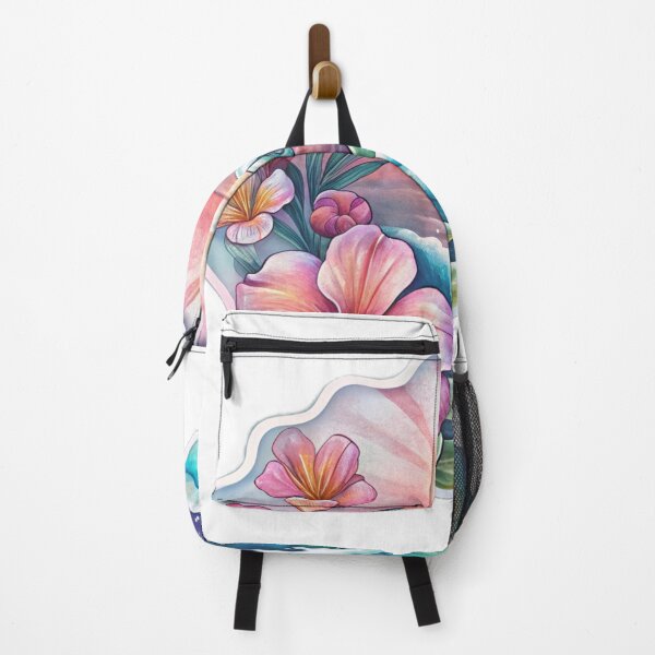 Item preview, Tropical Ocean Wave Hibiscus Sunset Sticker designed and sold by KHCreative2025.