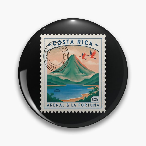 Item preview, Arenal Volcano Costa Rica Postage Stamp Travel Sticker designed and sold by stickercuffs.