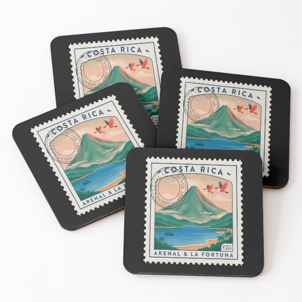 Item preview, Arenal Volcano Costa Rica Postage Stamp Travel Sticker designed and sold by stickercuffs.