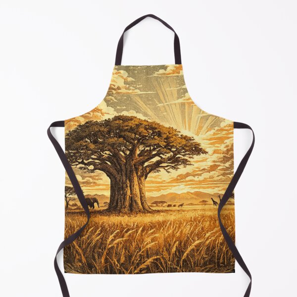Item preview, African Savanna Baobab Tree Wildlife - Vintage Nature designed and sold by irfanshikh.