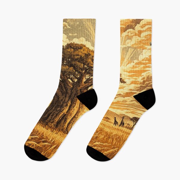 Item preview, African Savanna Baobab Tree Wildlife - Vintage Nature designed and sold by irfanshikh.
