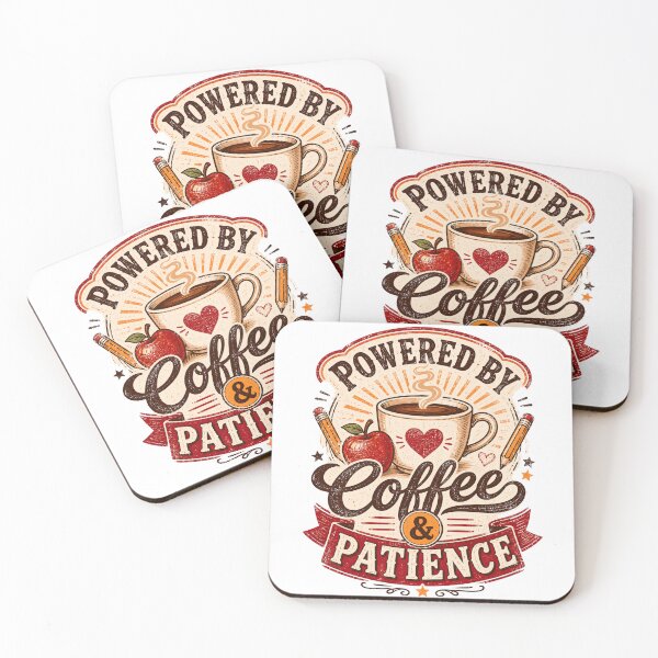 Item preview, Powered By Coffee And Patience designed and sold by Beberoni Universe.