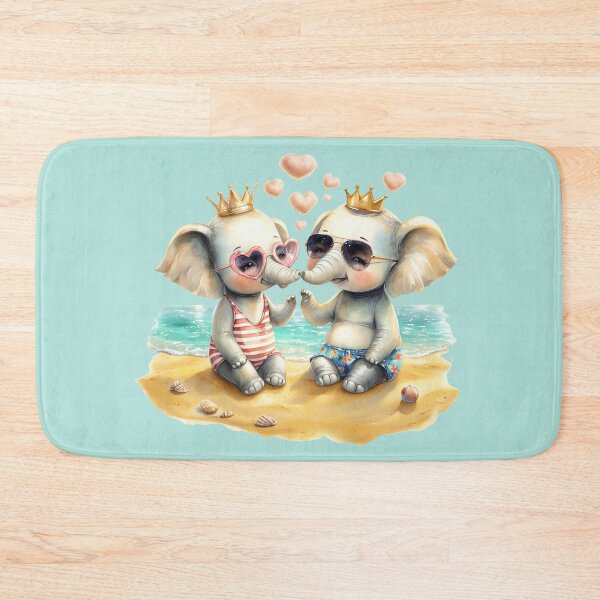 Item preview, Cute Chibi Baby Elephants Beach Holiday Vacation designed and sold by ArtisticDesignsbyLinda.