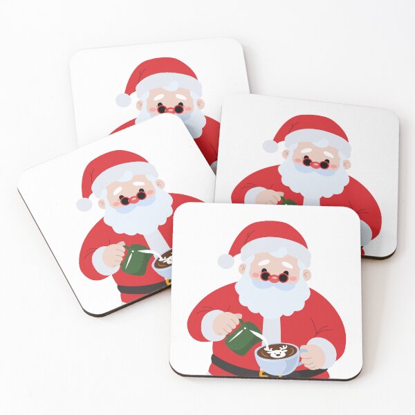 Item preview, Santa Claus Making Latte Art - Christmas Coffee Design designed and sold by YourHue.