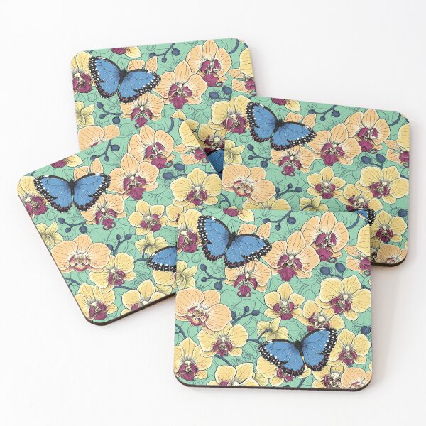 Item preview, Botanical Orchid Garden with Butterflies designed and sold by Katerina Mitkova Kirilova.