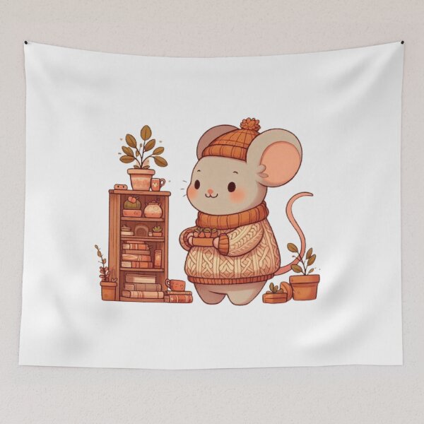 Item preview, Cozy Mouse Decorating Tiny Bookshelf | Cottagecore Kawaii Animal designed and sold by vigzhifushions.