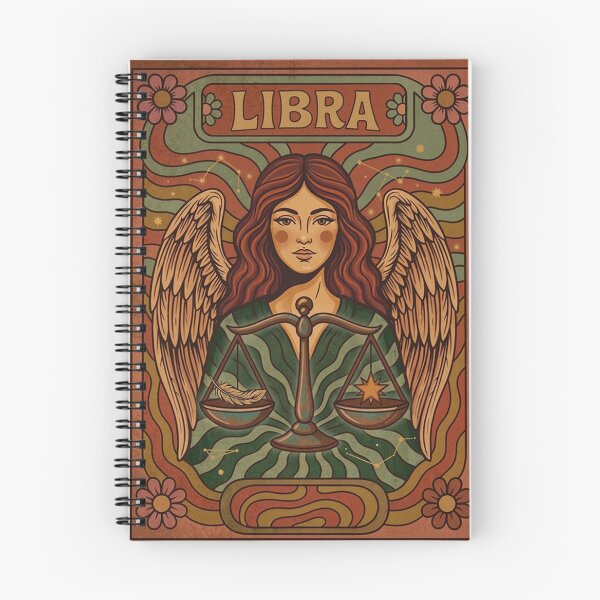 Item preview, Libra Zodiac Angel Art – Vintage Boho Astrology Illustration With Scales Of Justice designed and sold by RSDigitalPrintDesign.