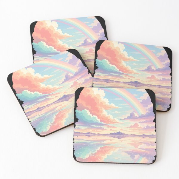 Item preview, Pastel Rainbow Sky Mountain Landscape - Dreamy Fantasy designed and sold by irfanshikh.