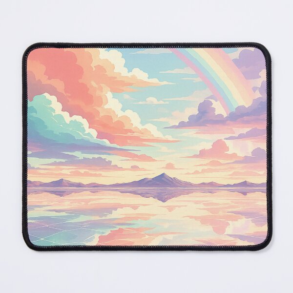 Item preview, Pastel Rainbow Sky Mountain Landscape - Dreamy Fantasy designed and sold by irfanshikh.