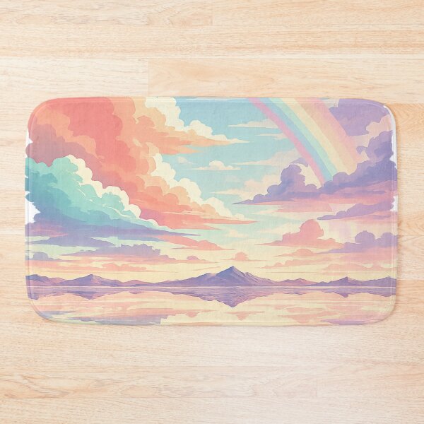 Artikelvorschau, Pastellfarbener Regenbogenhimmel, Berglandschaft – Verträumte Fantasie entworfen und verkauft von irfanshikh.