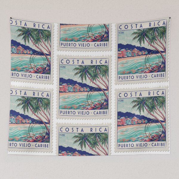 Item preview, Puerto Viejo Costa Rica Caribbean Postage Stamp Sticker designed and sold by stickercuffs.
