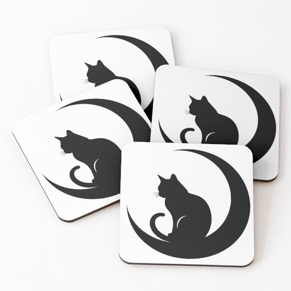 Item preview, Black Cat Sitting on Crescent Moon designed and sold by Hoodybaba.