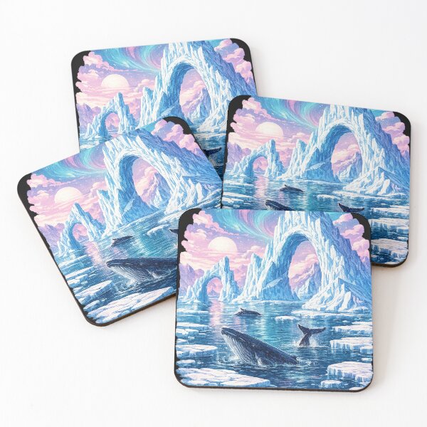 Item preview, Icy Arctic Whales Glacier - Fantasy Ice Landscape designed and sold by irfanshikh.