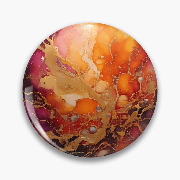 Item preview, Ethereal Bloom: Abstract Violet and Gold Fluid Art designed and sold by ToxicInkArt.