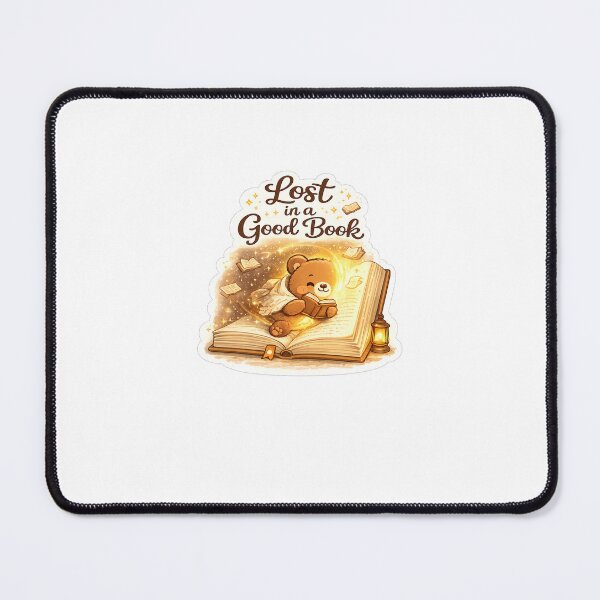 Item preview, Lost in a Good Book | Cute Bear Reading Sticker designed and sold by DreamTags Studio.