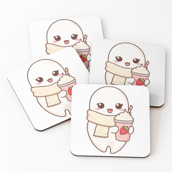 Item preview, Pastel Cozy Ghost with Coffee | Adorable Kawaii Ghost Sticker designed and sold by Stylestickers55.