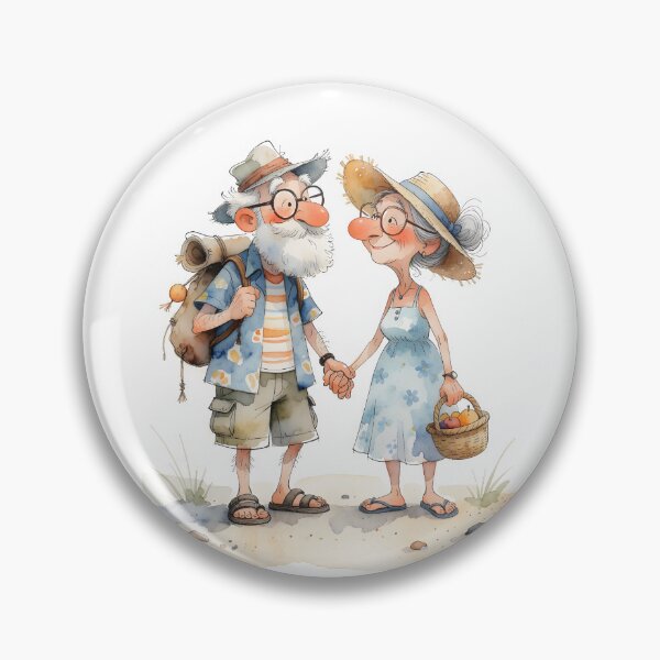 Item preview, Cheerful senior couple on a summer outing designed and sold by Connys Colorful World.