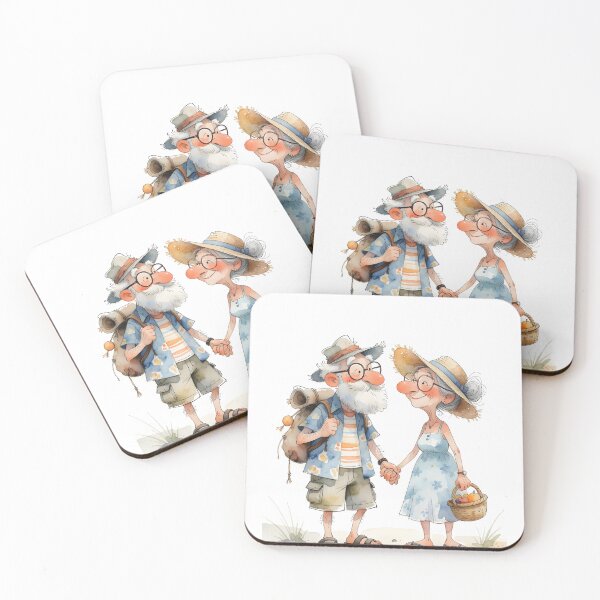 Item preview, Cheerful senior couple on a summer outing designed and sold by Connys Colorful World.