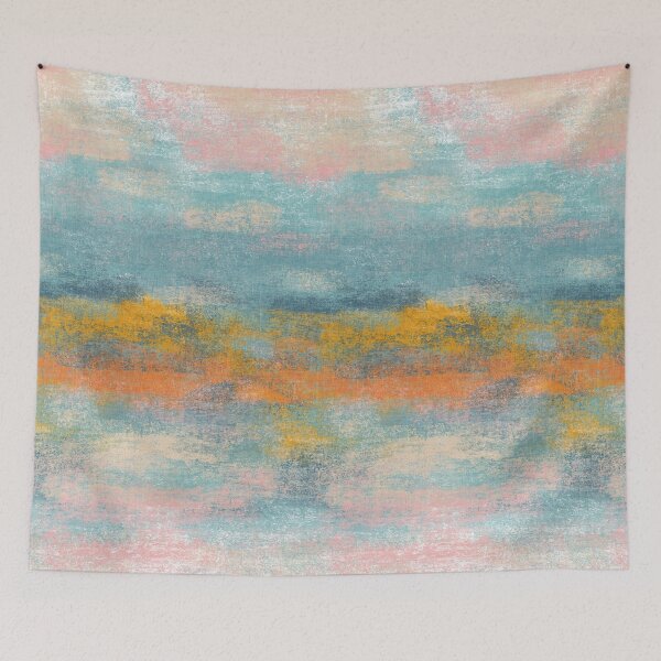 Item preview, Resort Ombre Retro Aqua Orange Dreamscape Horizon Textured Abstract designed and sold by RenattaZare.