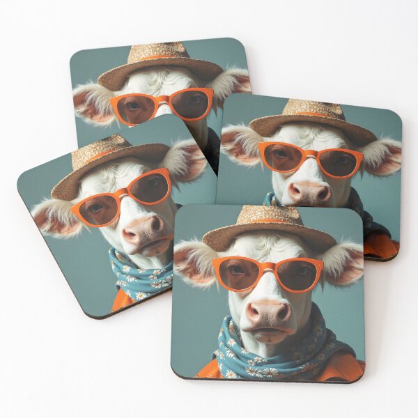 Item preview, Fashion Cow with Glasses Modern Fun Print designed and sold by Pixuprint.