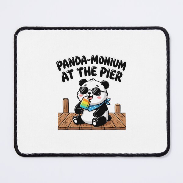 Item preview, Panda-monium At The Pier Funny Summer Panda Tee designed and sold by 7Four1 Designs.