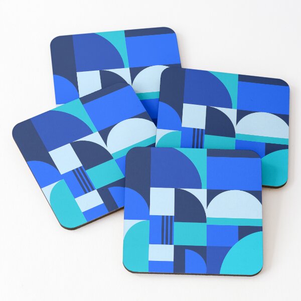 Item preview, Blue Geometric Abstract Arches Pattern Art designed and sold by Aureva Arts Shop.