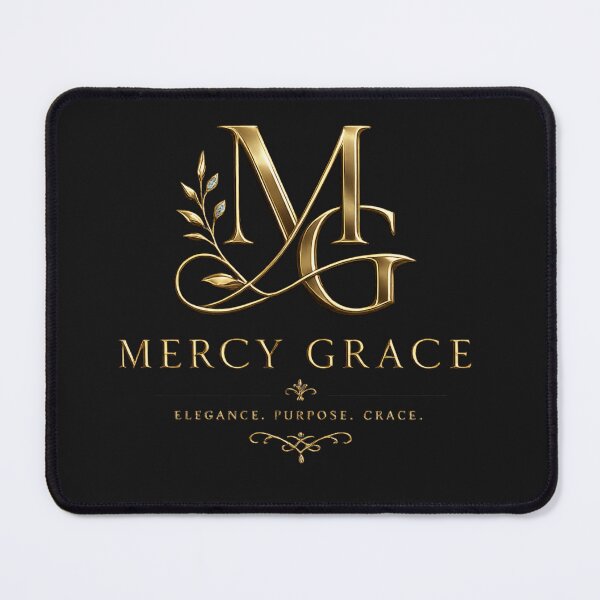 Item preview, Mercy Grace | Luxury Christian Monogram | Gold MG Faith Logo Tee designed and sold by KINGDOM GOLD STUDIO.