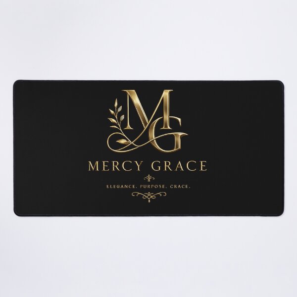 Item preview, Mercy Grace | Luxury Christian Monogram | Gold MG Faith Logo Tee designed and sold by KINGDOM GOLD STUDIO.
