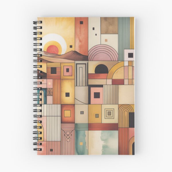 Item preview, Desert Village Geometry Abstract Wall Art | Paul Klee Inspired Modernist Desert Landscape designed and sold by Tamas Das.