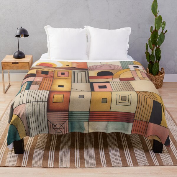 Item preview, Desert Village Geometry Abstract Wall Art | Paul Klee Inspired Modernist Desert Landscape designed and sold by Tamas Das.