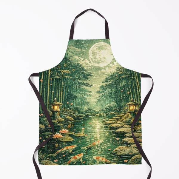 Item preview, Moonlit Bamboo Forest Koi Pond - Asian Fantasy designed and sold by irfanshikh.