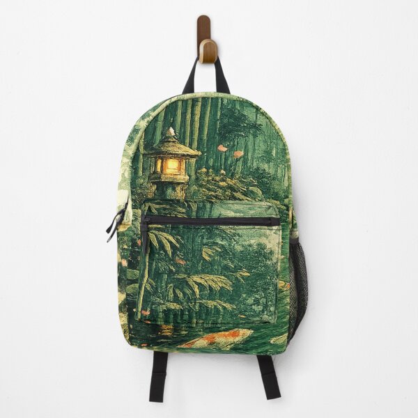 Item preview, Moonlit Bamboo Forest Koi Pond - Asian Fantasy designed and sold by irfanshikh.