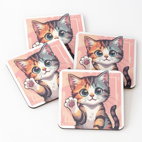 Item preview, Cute Kawaii Calico Kitten Sticker | Adorable Cartoon Cat Illustration designed and sold by dreamz-world.