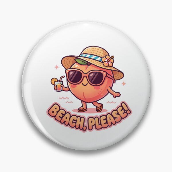 Item preview, Beach Please Funny Summer Peach Tee designed and sold by 7Four1 Designs.