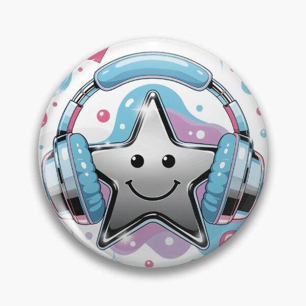 Item preview, Cute Star Headphones Y2K Music Sticker designed and sold by KHCreative2025.