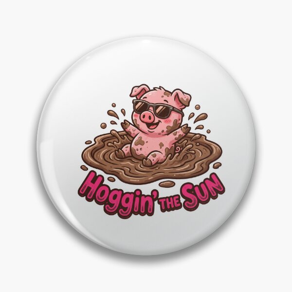 Item preview, Hoggin The Sun Funny Summer Pig Tee designed and sold by 7Four1 Designs.