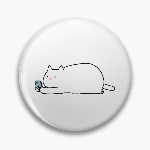 Item preview, Lazy Chubby White Cat Cute Cartoon designed and sold by Hoodybaba.