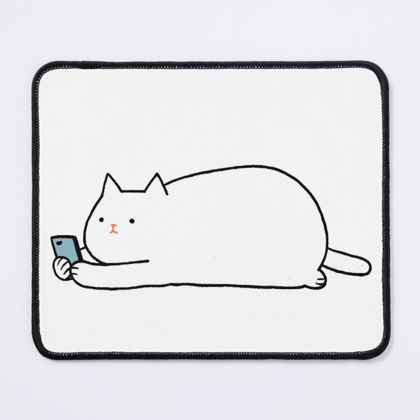 Item preview, Lazy Chubby White Cat Cute Cartoon designed and sold by Hoodybaba.