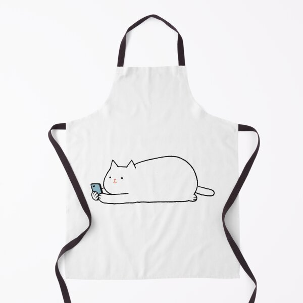 Item preview, Lazy Chubby White Cat Cute Cartoon designed and sold by Hoodybaba.