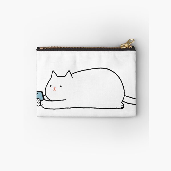 Item preview, Lazy Chubby White Cat Cute Cartoon designed and sold by Hoodybaba.